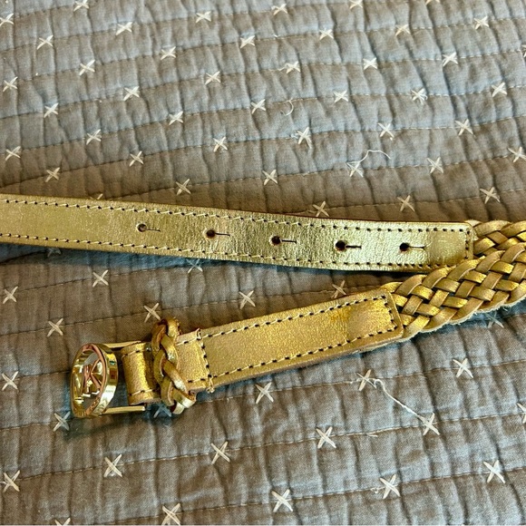 Michael Kors Metallic Gold Braided Belt - Size XL - Picture 3 of 5